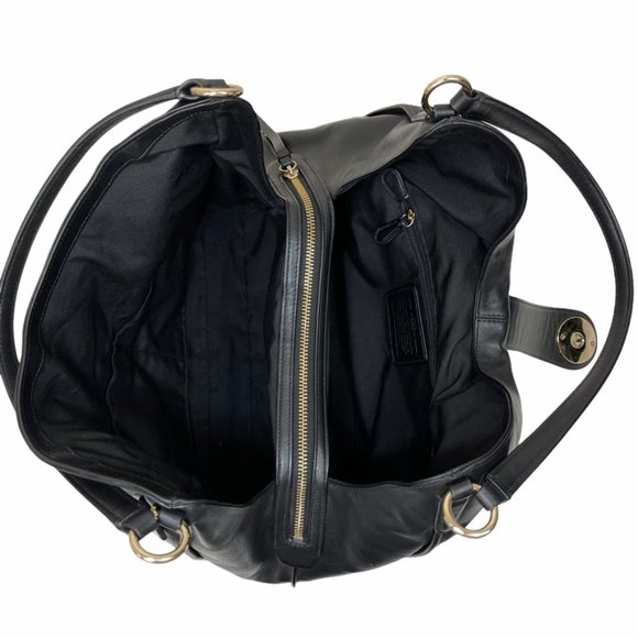 Coach Black Shoulder Bag with Gold Accents - Picture 7 of 15